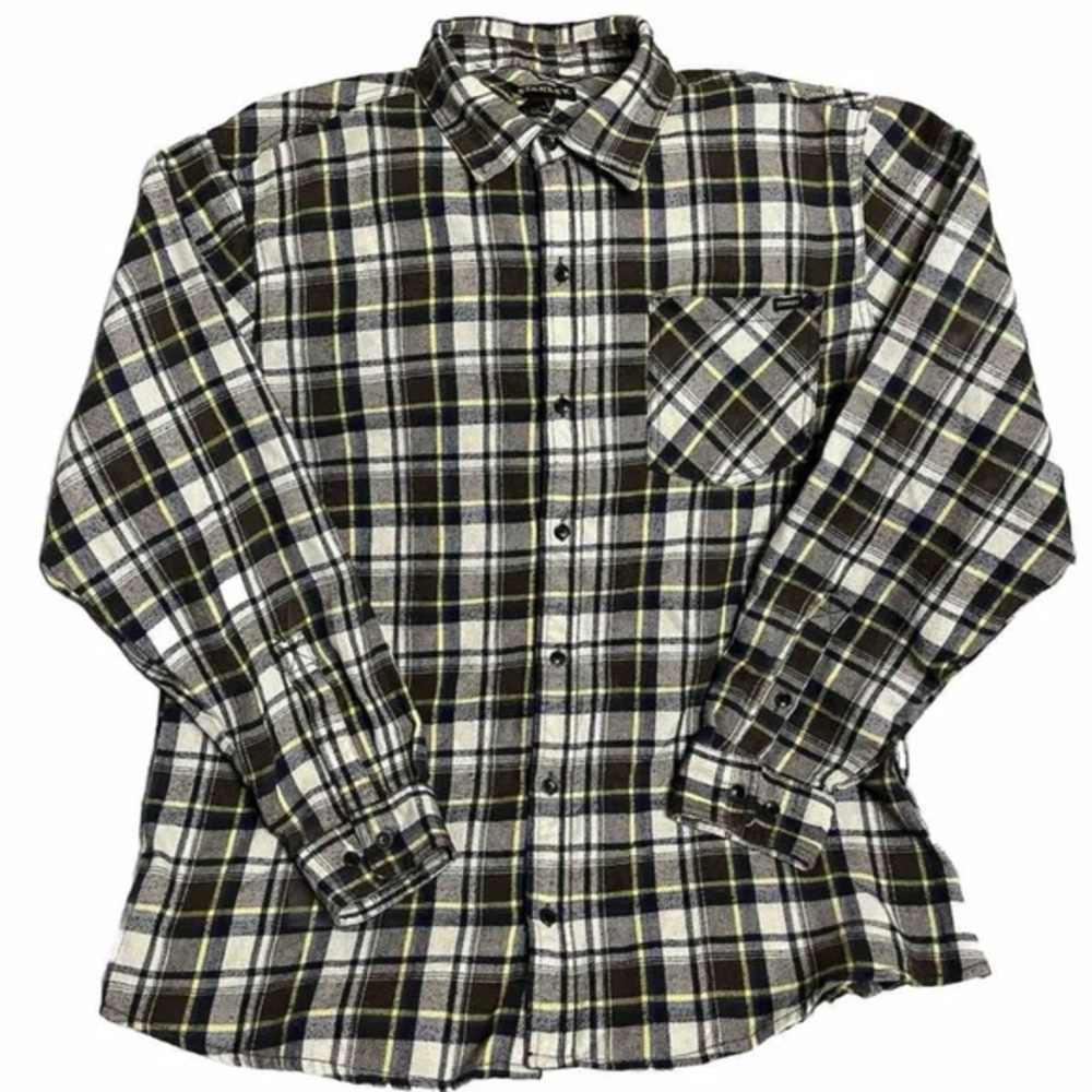 Stanley Brand Mens XL Cotton Flannel Button Up Shirt Plaid